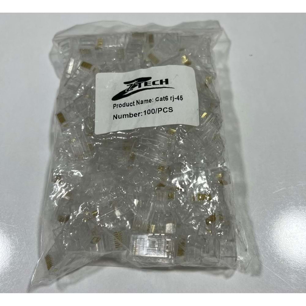 ZTECH RJ-45 CAT5 KONNEKTÖR 100 LÜ PAKET