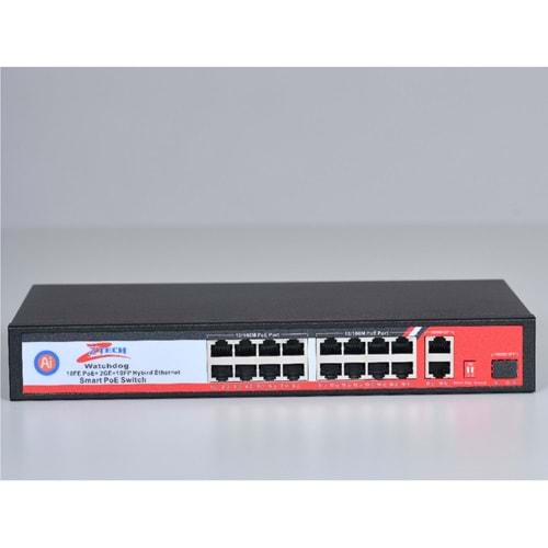 ZTECH ZR-1116 16+2+1 PoE 100/1000Mbps+2 LAN 100/1000Mbps+1 SFP slot ,300W Power supply FULL GIGABYTE