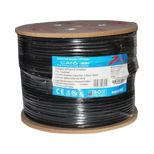 ZTECH 305M 0.57MM 23AWG OUTDOOR CAT6 KABLO SIYAH