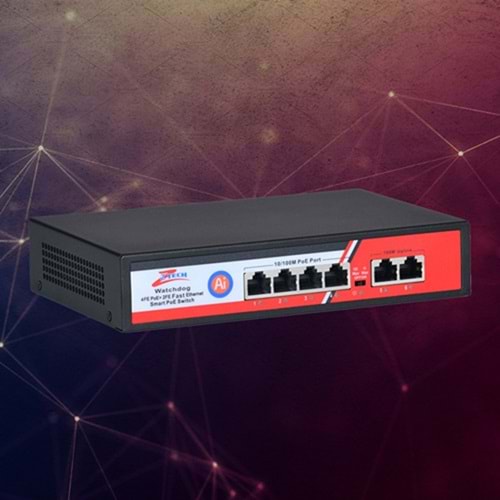 ZTECH ZR-1004 4+2 POE SWİTCH 78w (KOLİ ADET 28)